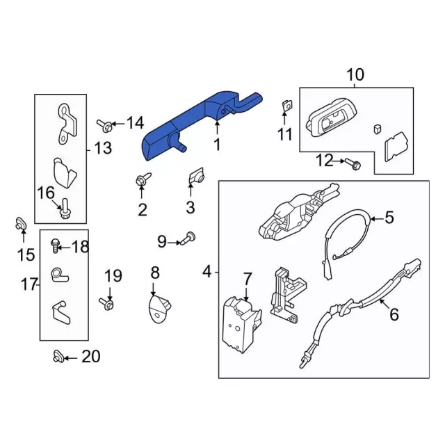 Handle, Inside - Ford (m2dz7822601ad) - view 4