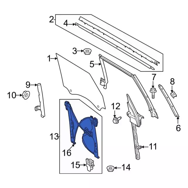 Window Regulator - Ford (m2dz7823208b)