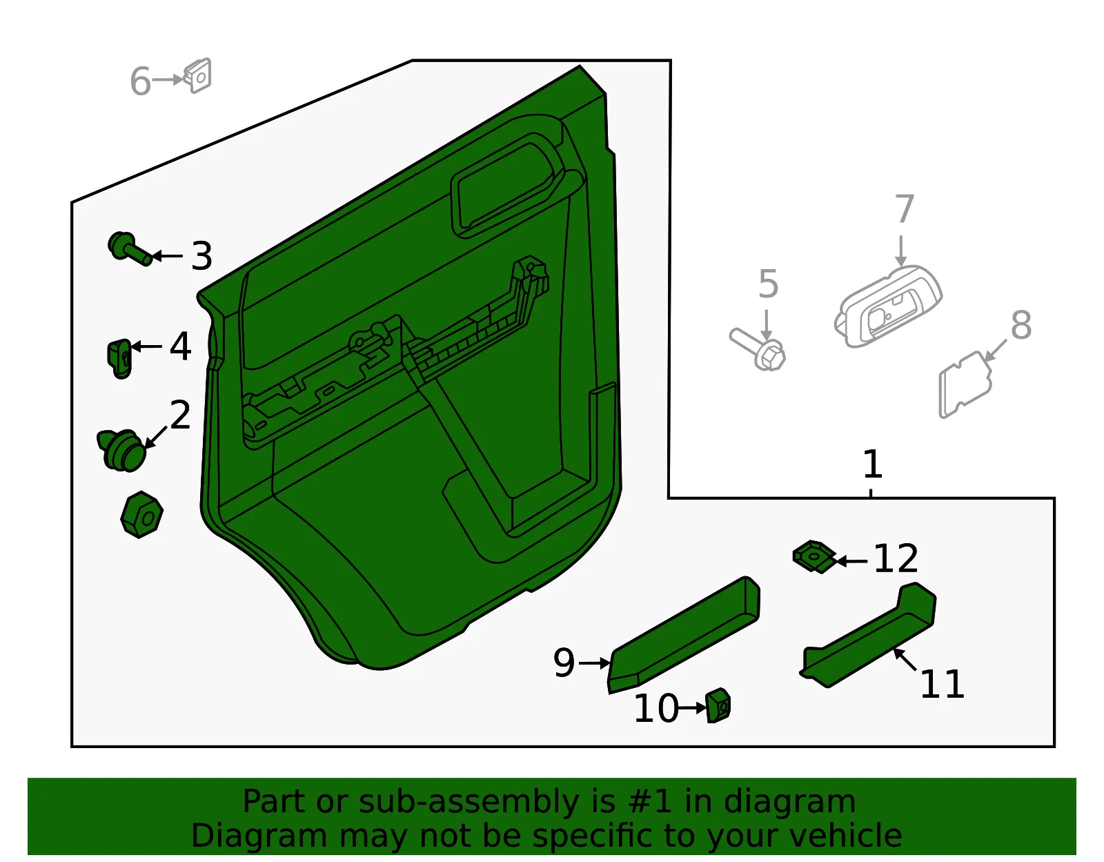 Door Interior Trim Panel - Ford (m2dz7823942bb) - view 2