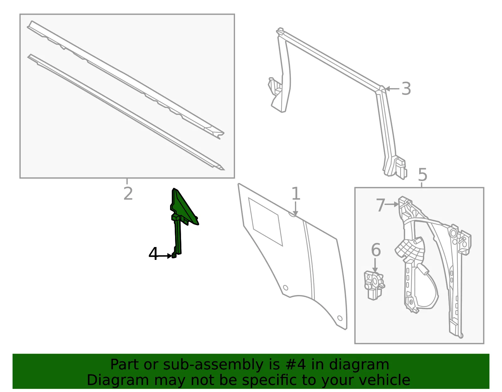 Window Regulator Guide - Ford (m2dz7825766c) - view 4