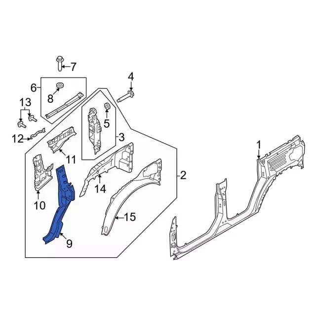 Body C-Pillar - Ford (m2dz7828408a)