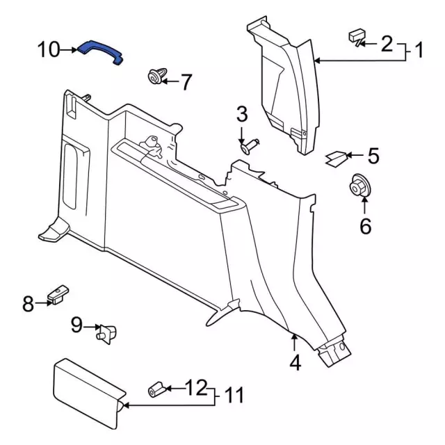Interior Quarter Panel Trim Panel Insert - Ford (m2dz7842411aa) - view 2