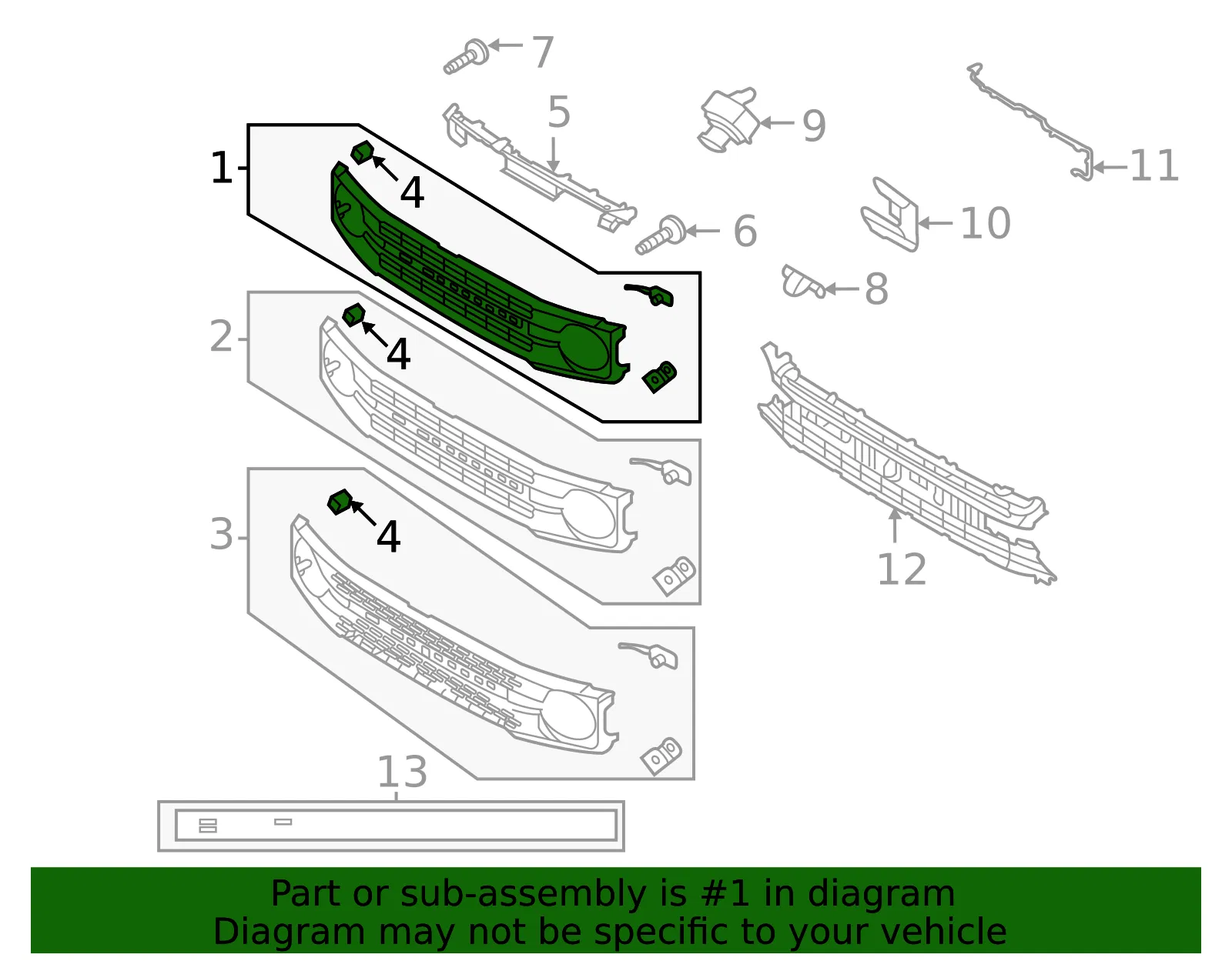 Grille - Ford (m2dz8200aa) - view 4