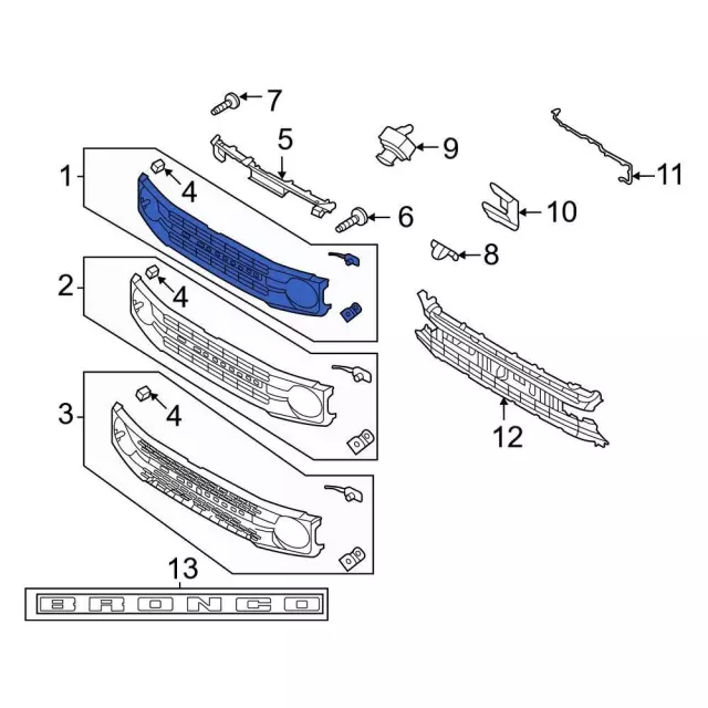 Grille - Ford (m2dz8200aa) - view 6