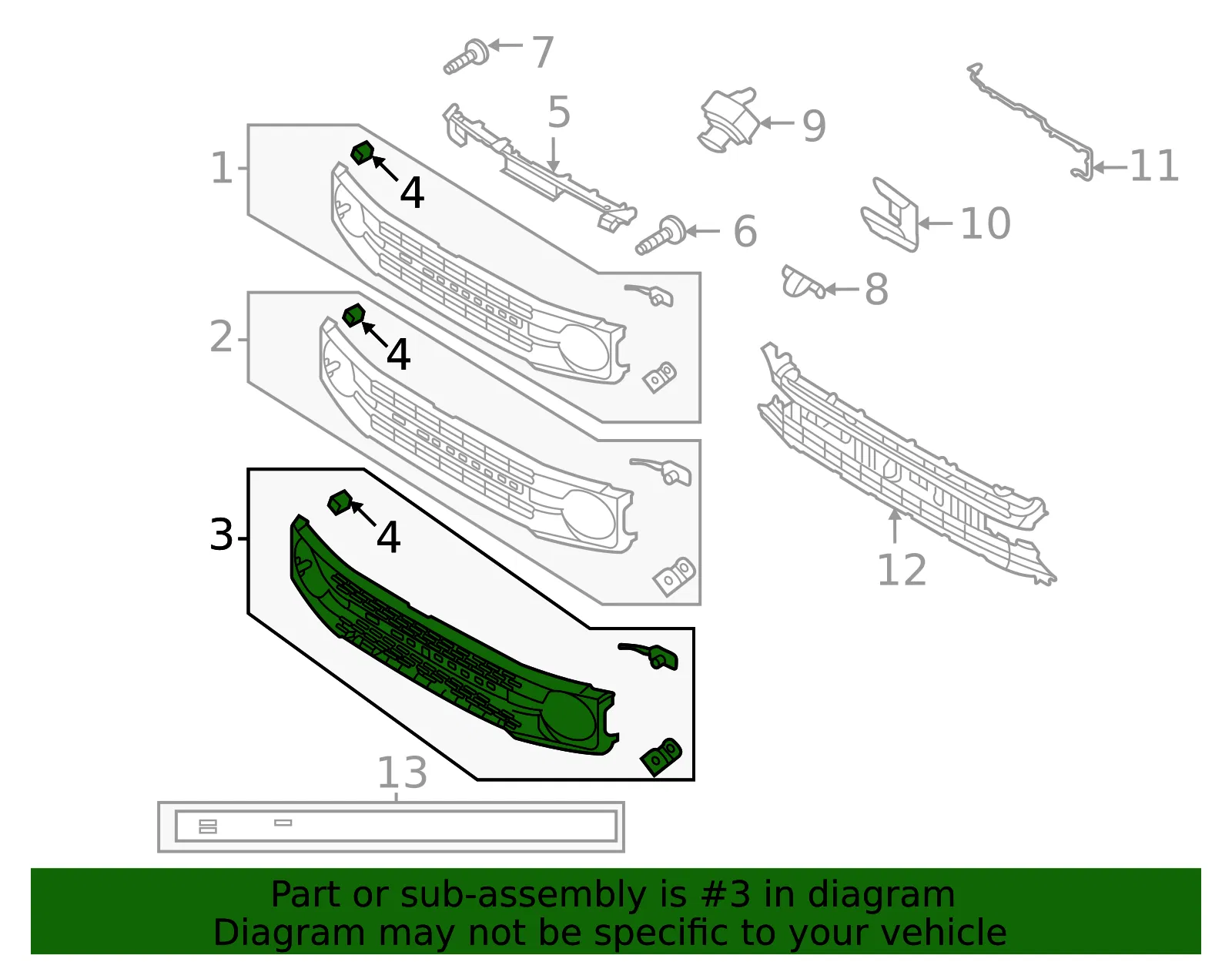 Grille - Ford (m2dz8200captm) - view 4
