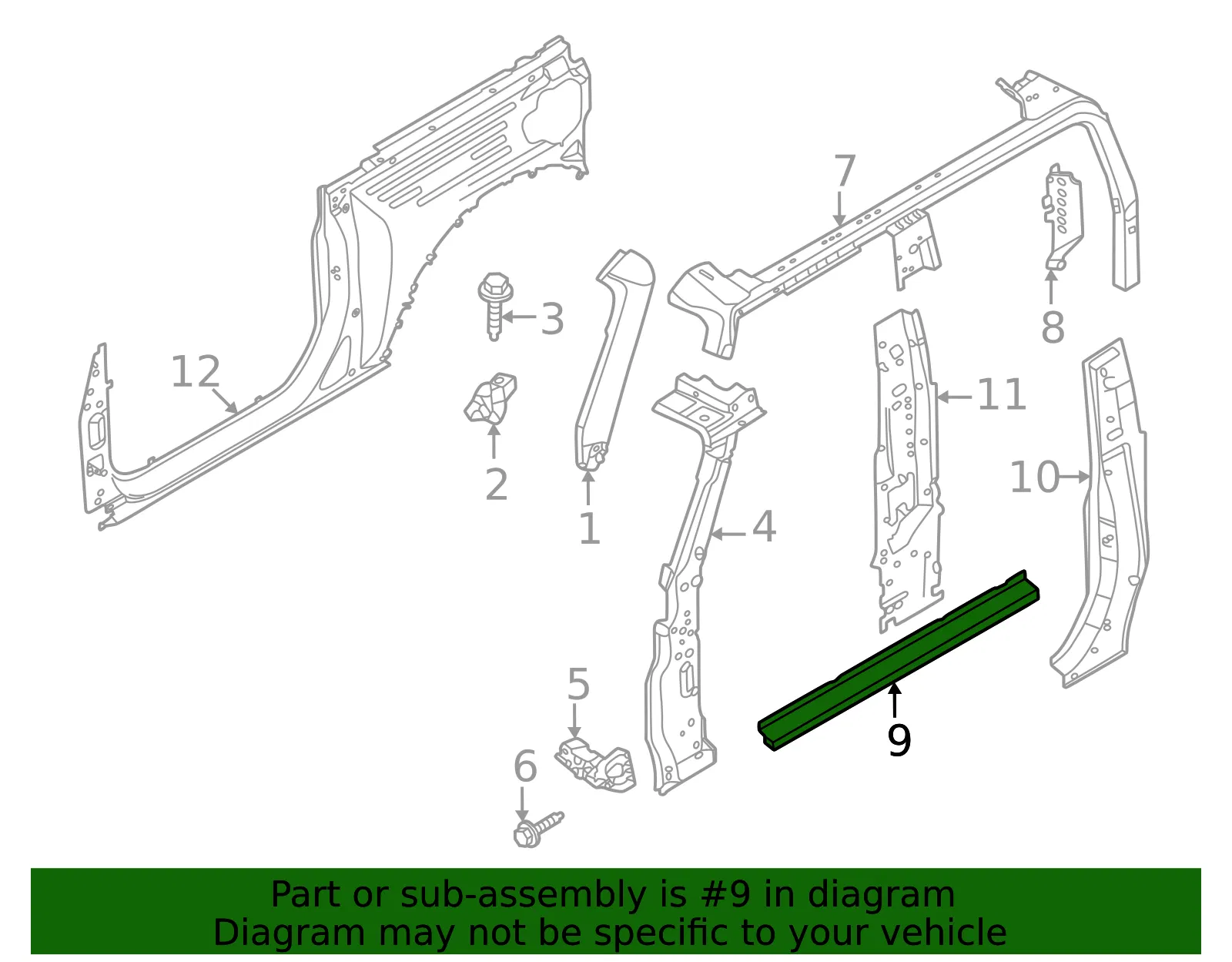 Rocker Panel - Ford (m2dz9810129a) - view 2