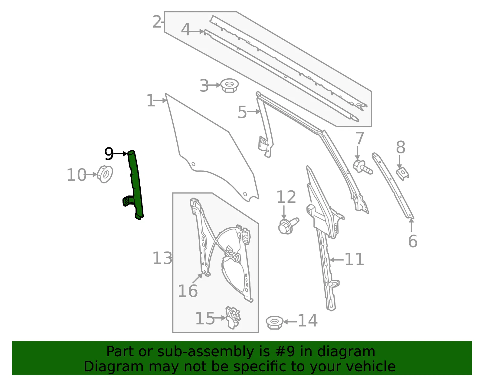 Window Regulator Guide - Ford (m2dz98222a00b) - view 2