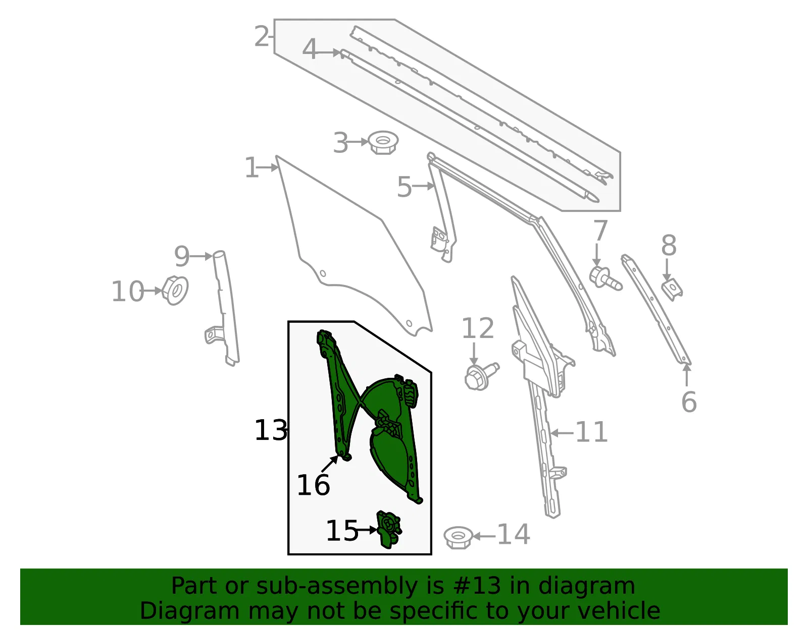 Window Regulator - Ford (m2dz9823200a) - view 2