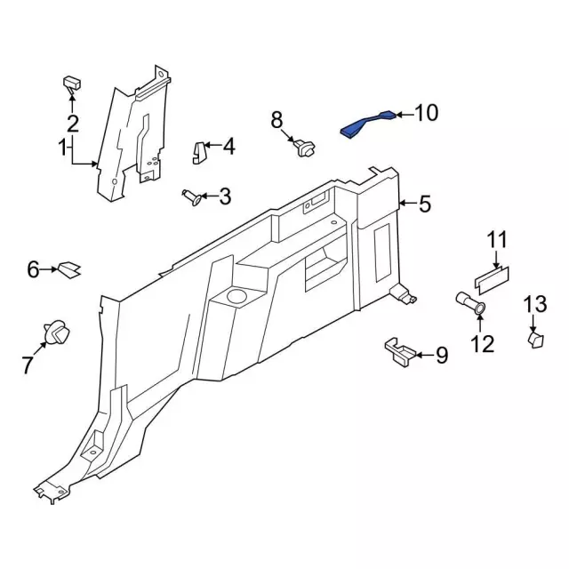Interior Quarter Panel Trim Panel Insert - Ford (m2dz9842410aa) - view 2