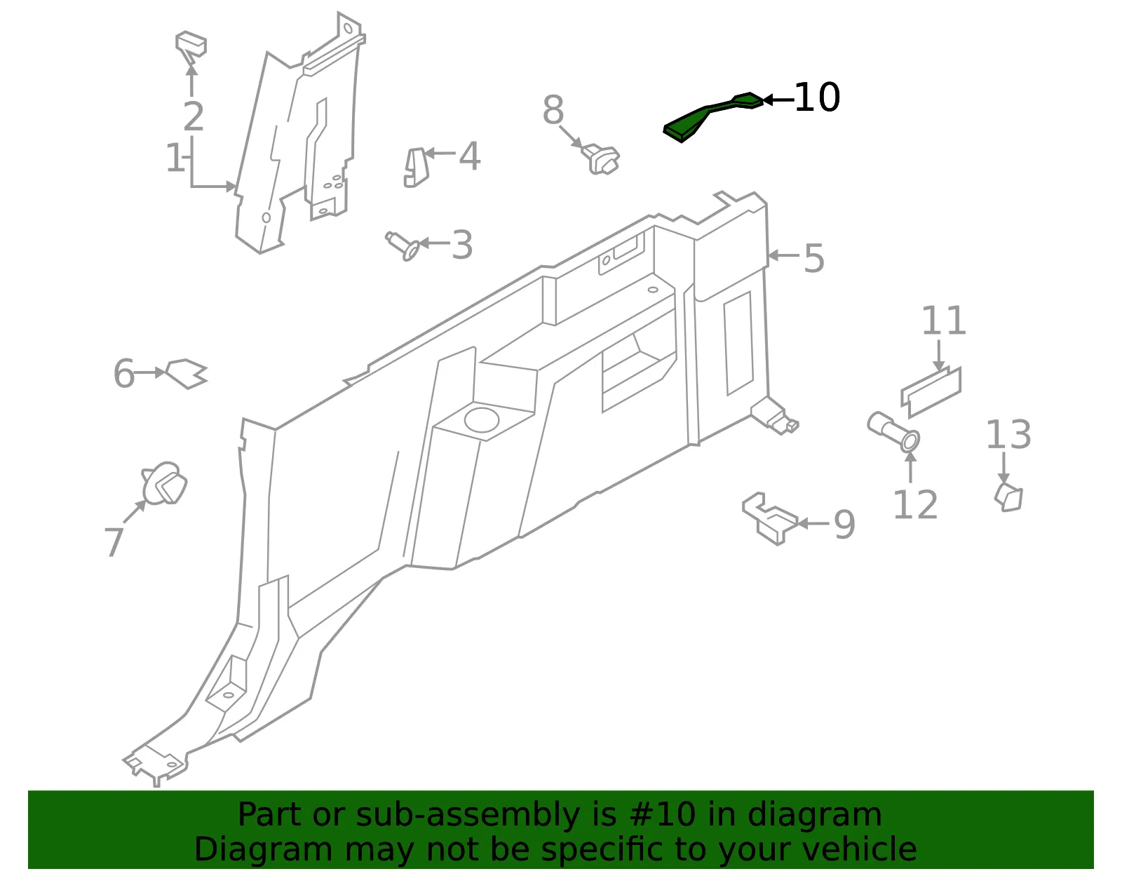 Interior Quarter Panel Trim Panel Insert - Ford (m2dz9842410aa) - view 5