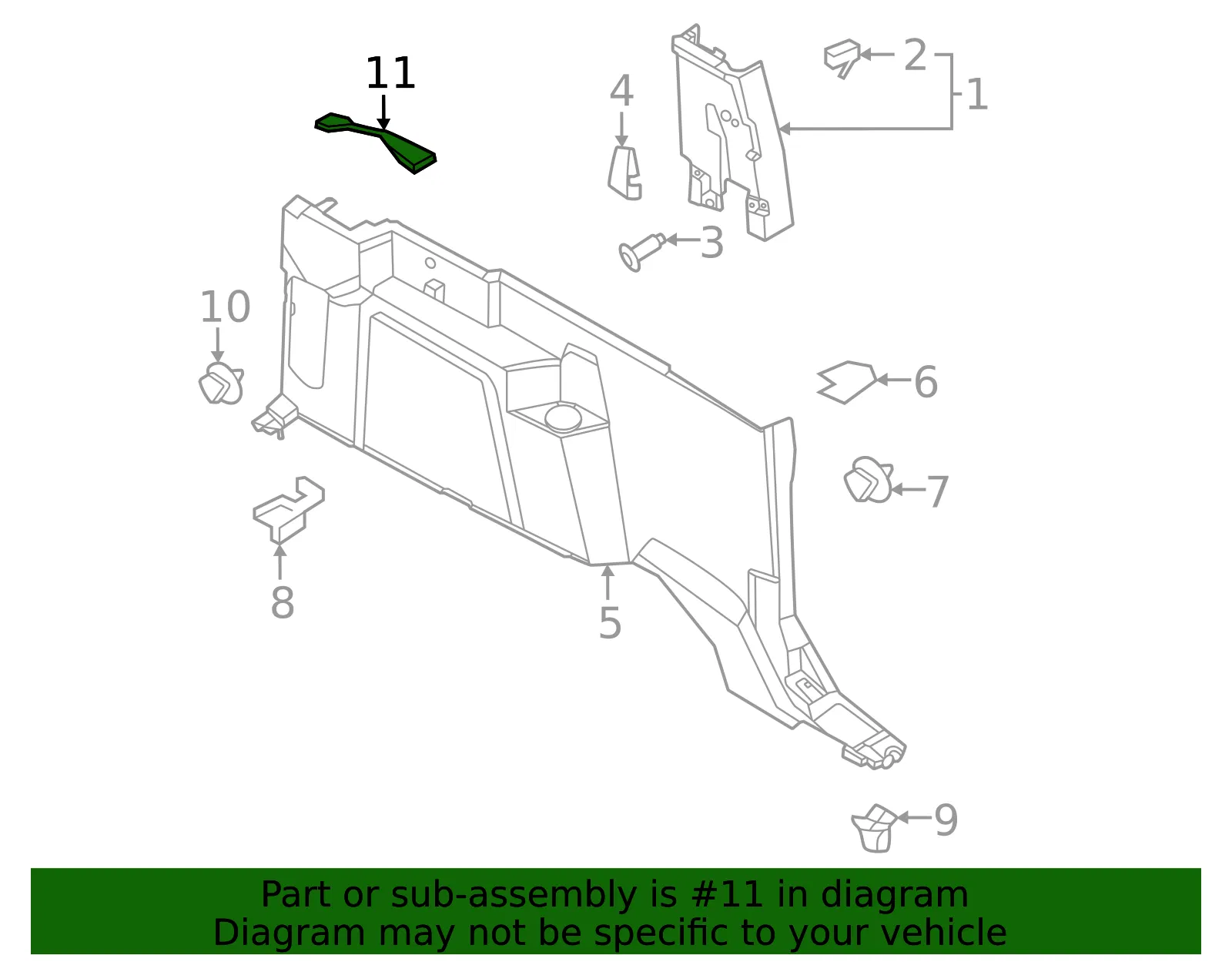 Interior Quarter Panel Trim Panel Insert - Ford (m2dz9842411aa) - view 3