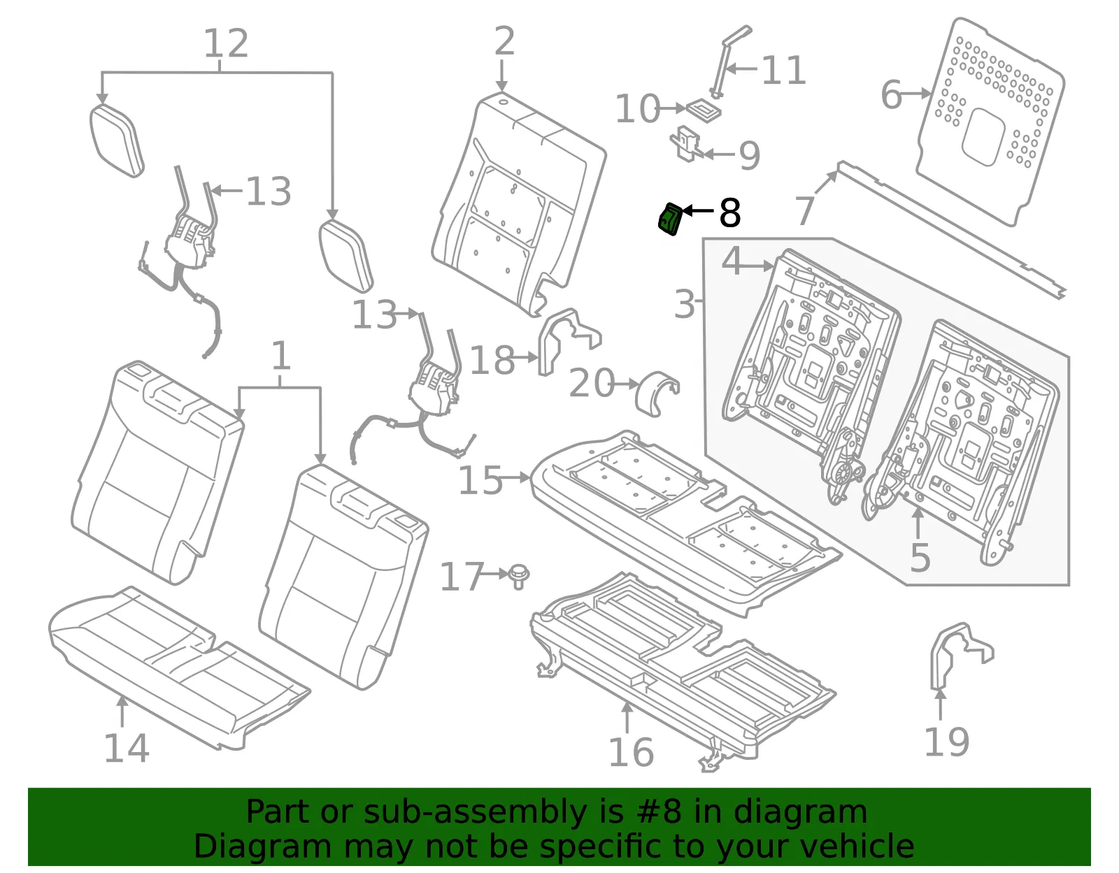 Bezel Latch - Ford (mb5z78624a08ba) - view 6