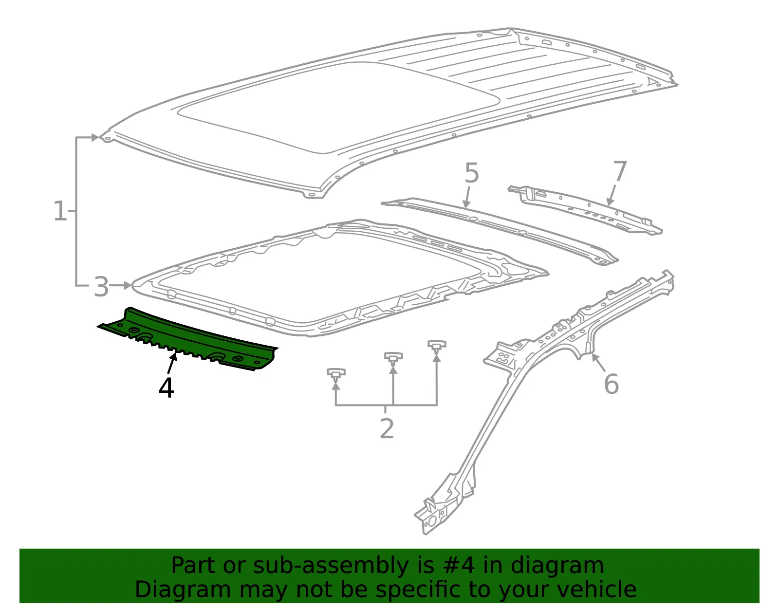 Windshield Header - Ford (mc5z7803408a) - view 2