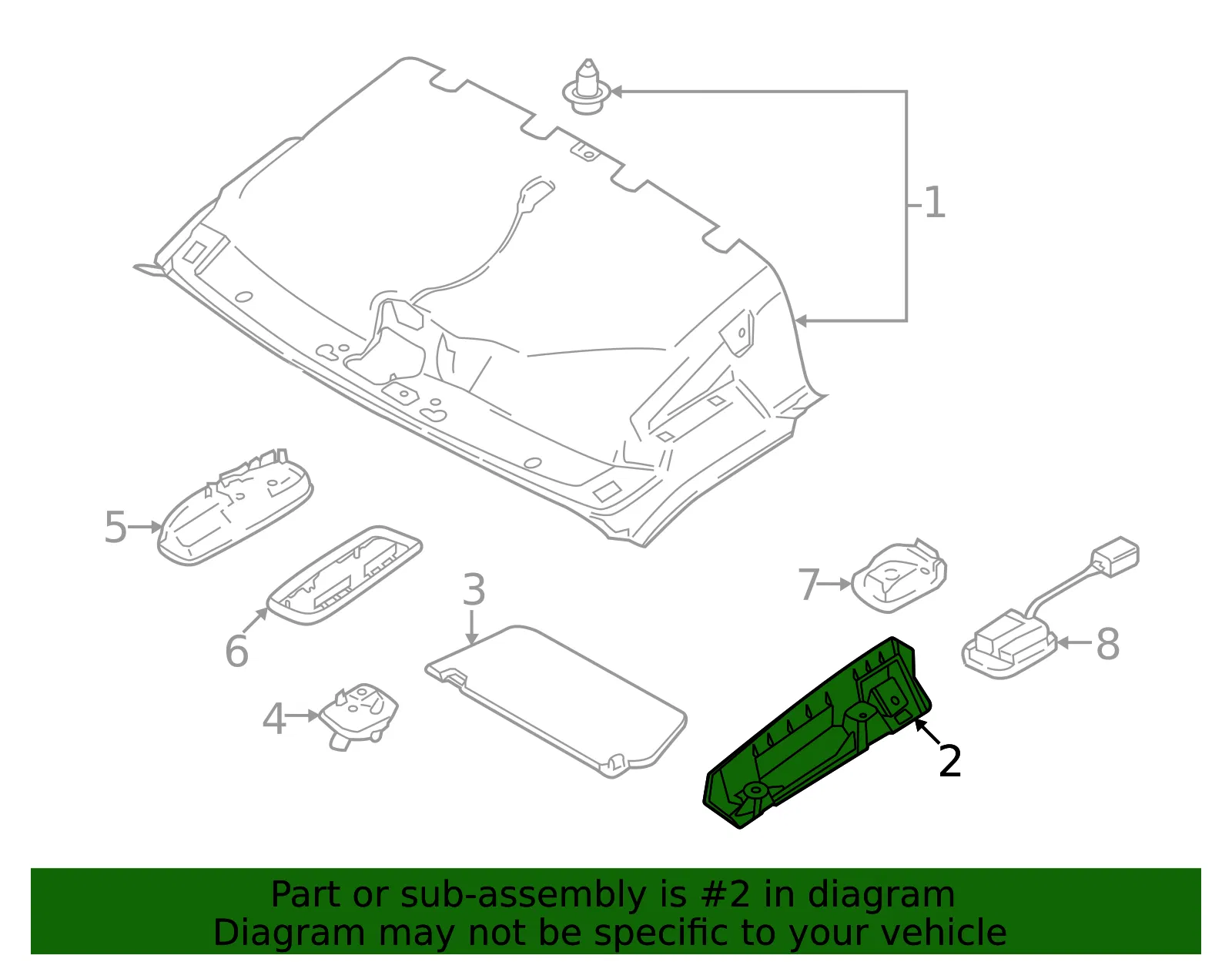 Front Headliner Side Bracket - Ford (mk4z6152166a) - view 3