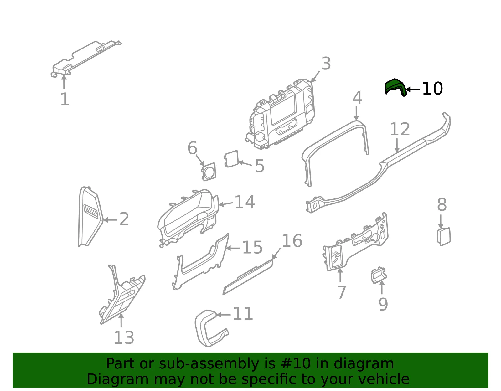 Instrument Panel Molding - Ford (ml3z1504338cc) - view 3