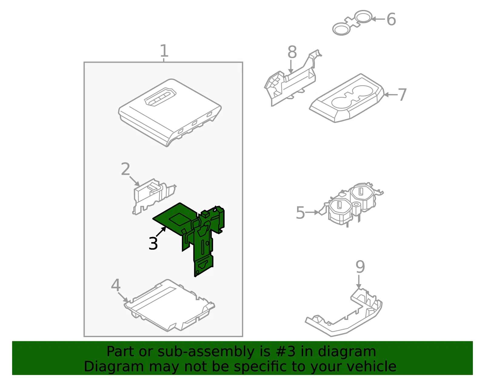 Console Hinge - Ford (ml3z1504604c) - view 6