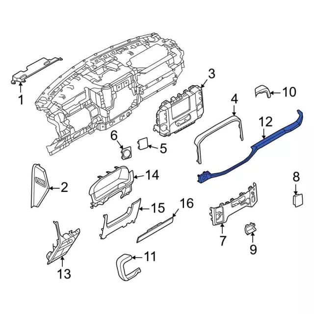 Upper Molding - Ford (ml3z15046a62aa)