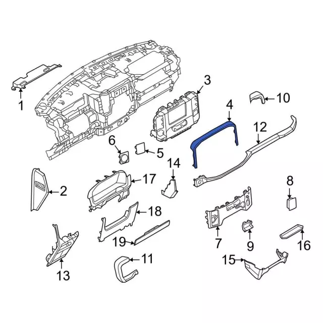 Upper Molding - Ford (ml3z15046a62cb) - view 4