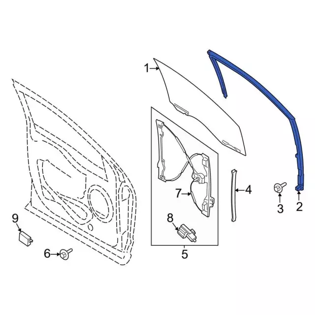 Window Channel - Ford (ml3z1521596a) - view 2