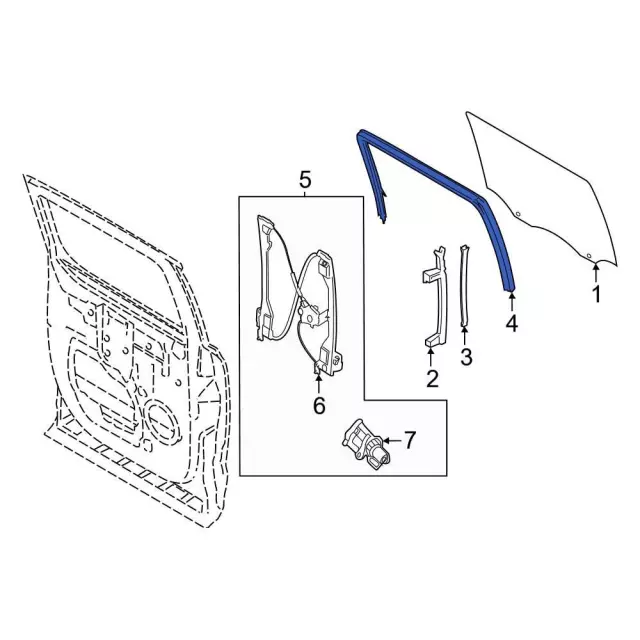 Window Channel - Ford (ml3z1521596a) - view 5