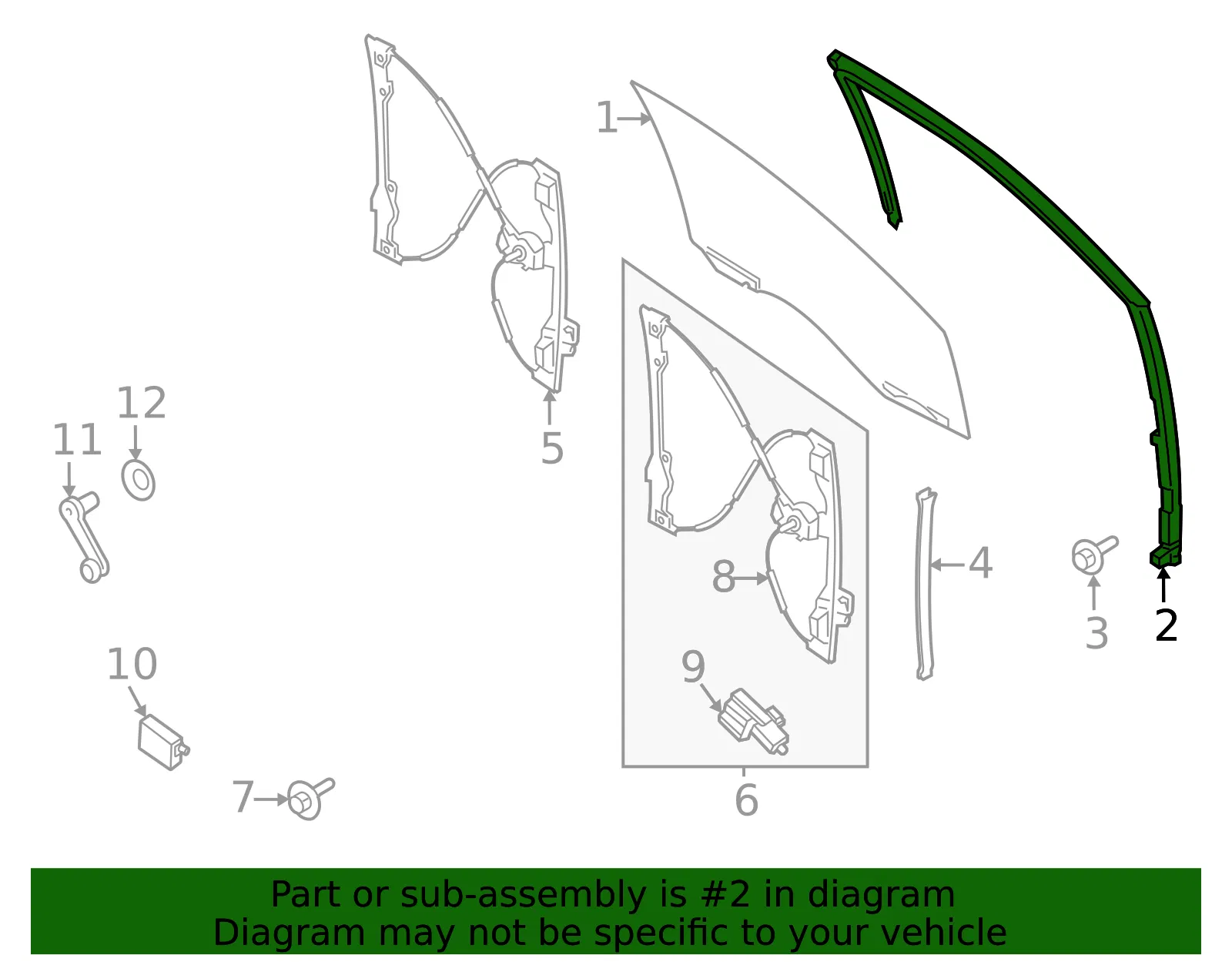 Window Channel - Ford (ml3z1521596a) - view 8
