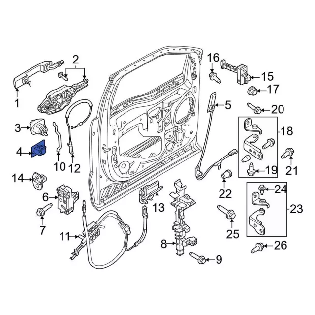Handle Base Cap - Ford (ml3z15218a14aa) - view 10