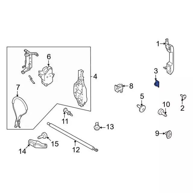 Handle Base Cap - Ford (ml3z15218a14aa) - view 2