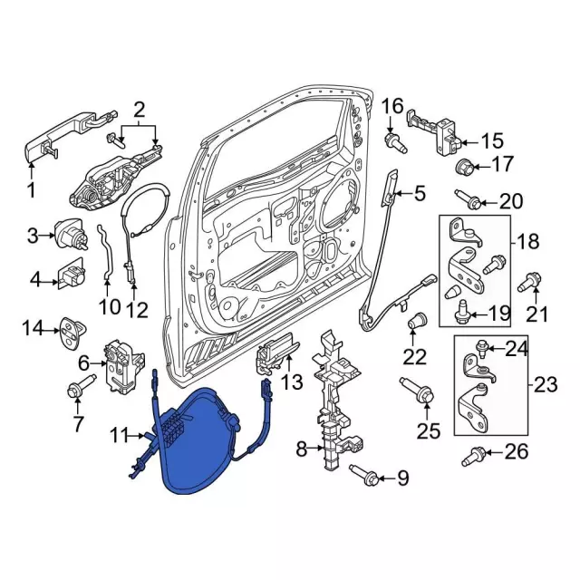 Door Latch Cable - Ford (ml3z15221a01d) - view 10