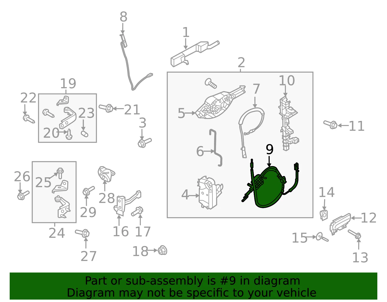 Door Latch Cable - Ford (ml3z15221a01d) - view 6