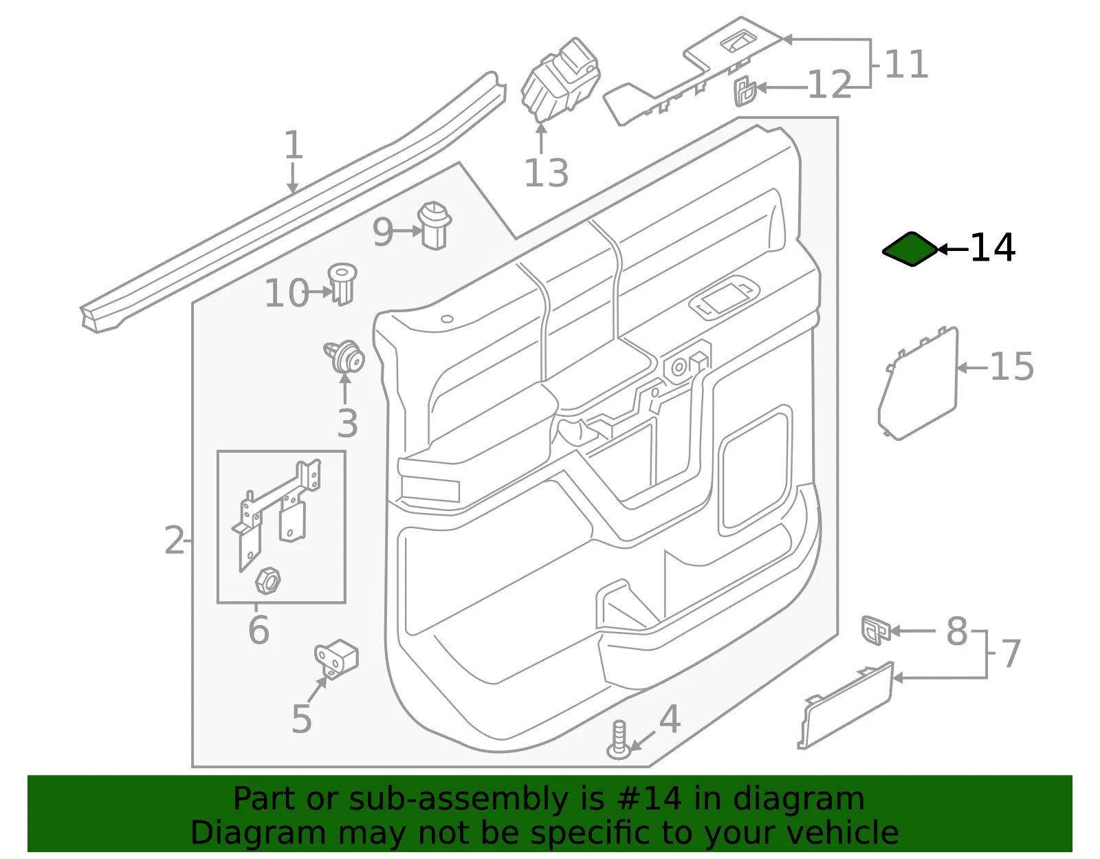 Door Panel Insert - Ford (ml3z16047a74aa) - view 3