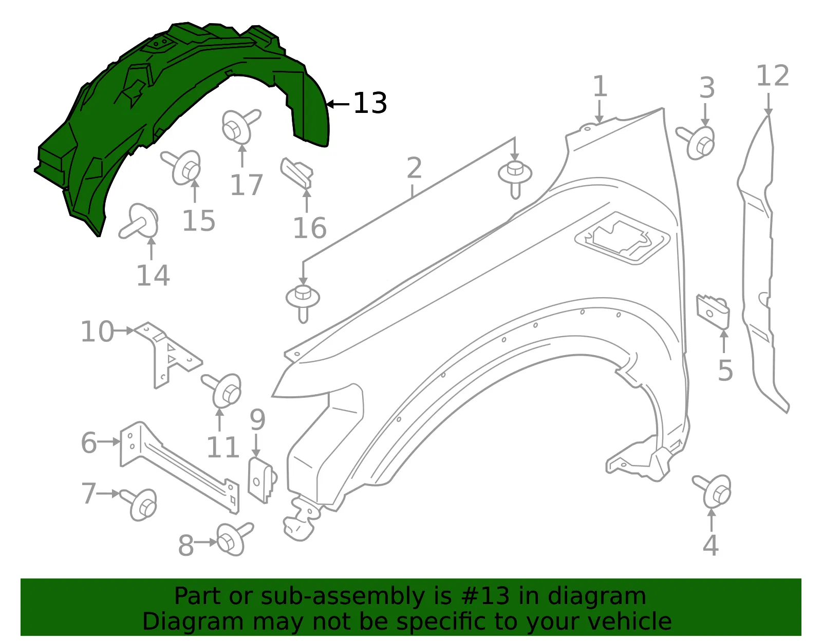 Fender Splash Shield - Ford (ml3z16102q) - view 4