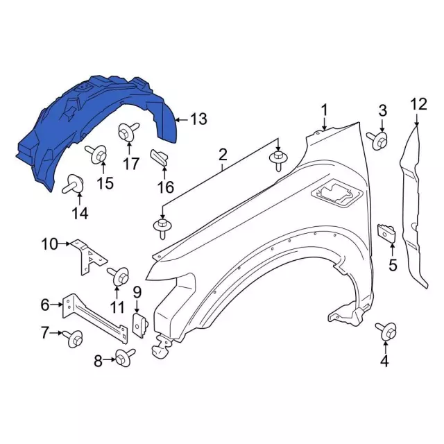 Fender Splash Shield - Ford (ml3z16102q) - view 6