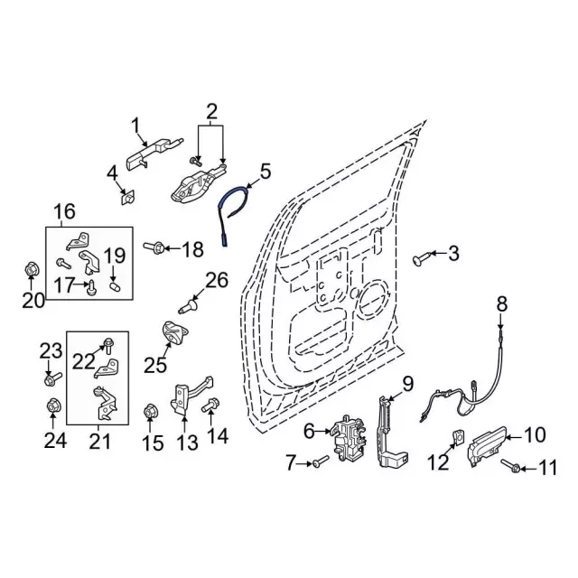 Door Latch Cable - Ford (ml3z16221a00a) - view 2