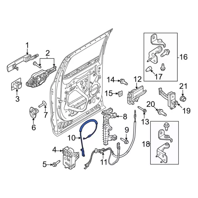 Door Latch Cable - Ford (ml3z16221a00a) - view 8