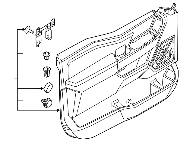 Door Interior Trim Panel - Ford (ml3z1623942bf) - view 2