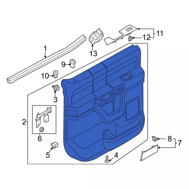 Door Interior Trim Panel - Ford (ml3z1623943cd) - view 2