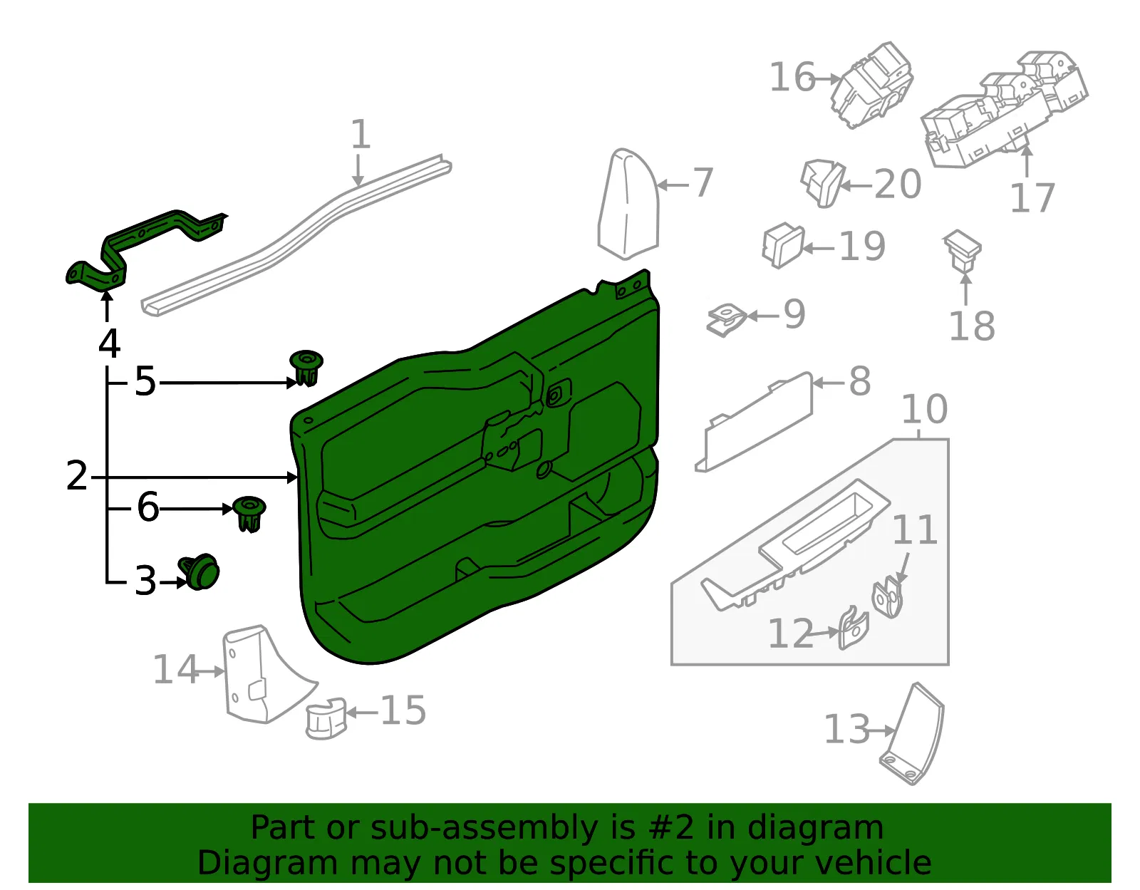 Door Interior Trim Panel - Ford (ml3z1623943cd) - view 4