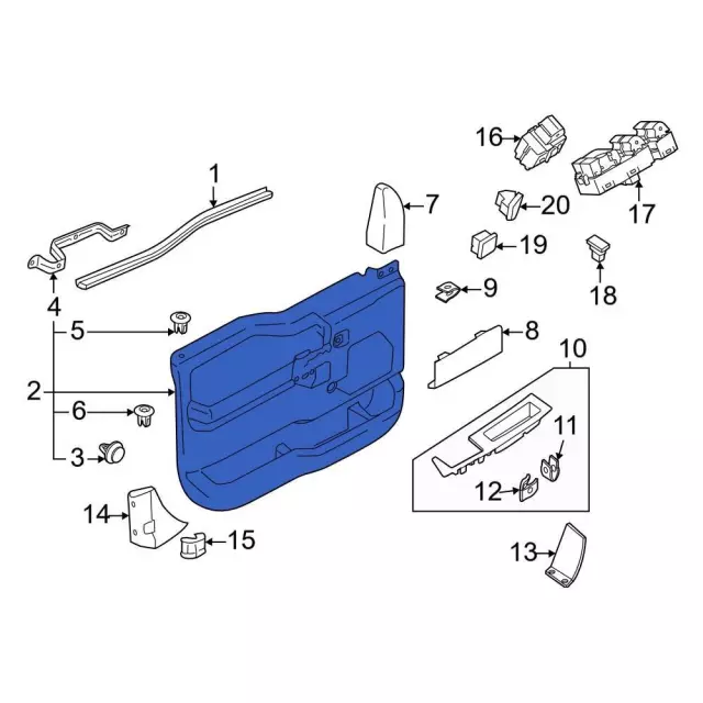 Door Interior Trim Panel - Ford (ml3z1623943cd) - view 5