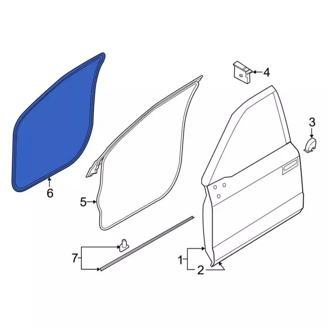 Door Shell Seal - Ford (ml3z1625324d) - view 3