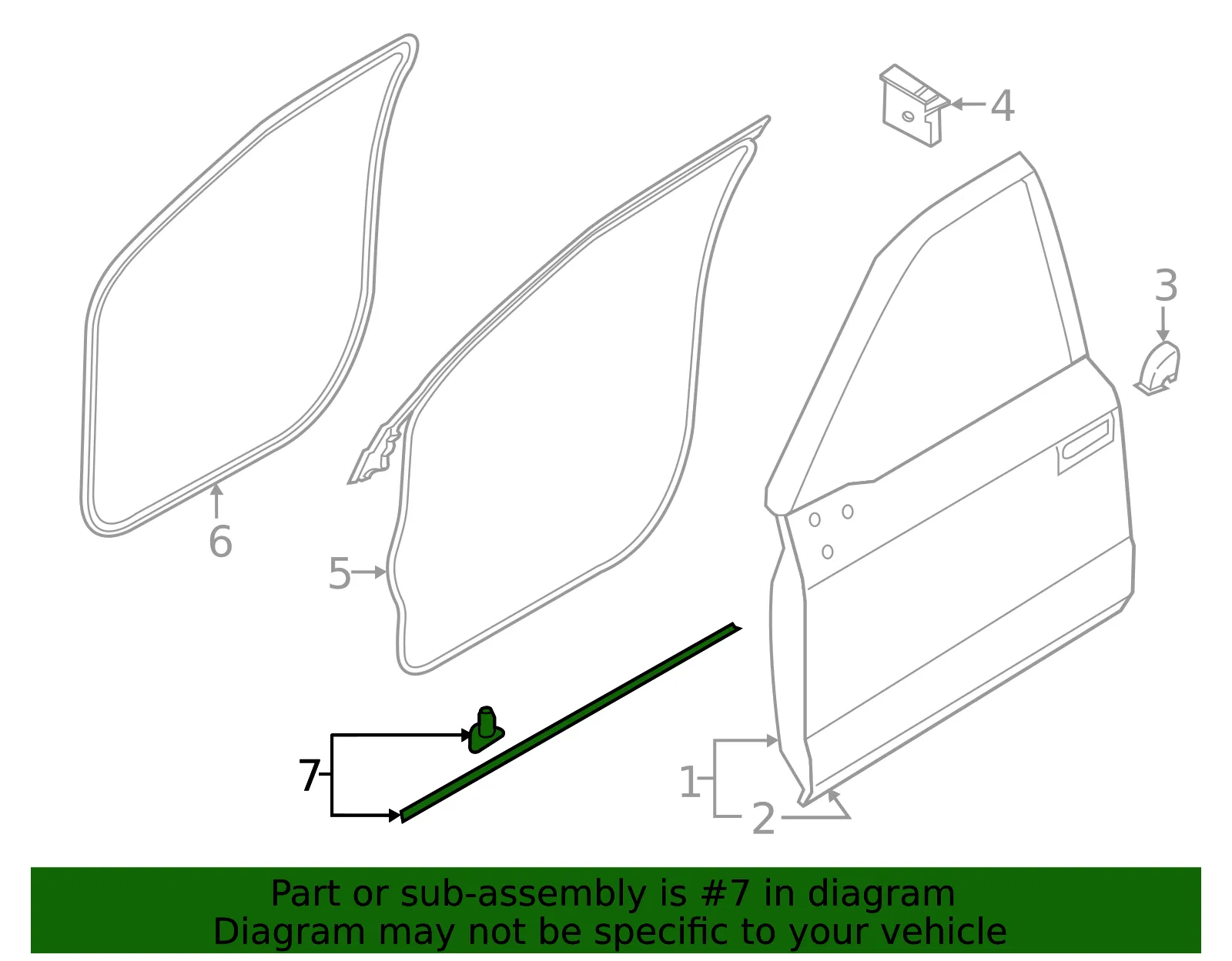 Door Shell Seal - Ford (ml3z1625324d) - view 6