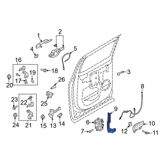 Door Latch Bracket - Ford (ml3z1626494a) - view 2