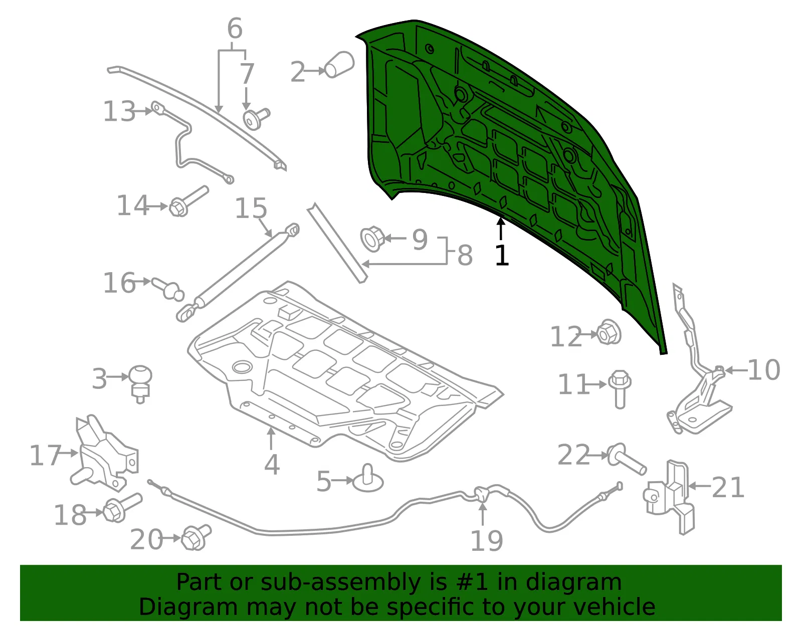 Hood Panel - Ford (ml3z16612d) - view 4