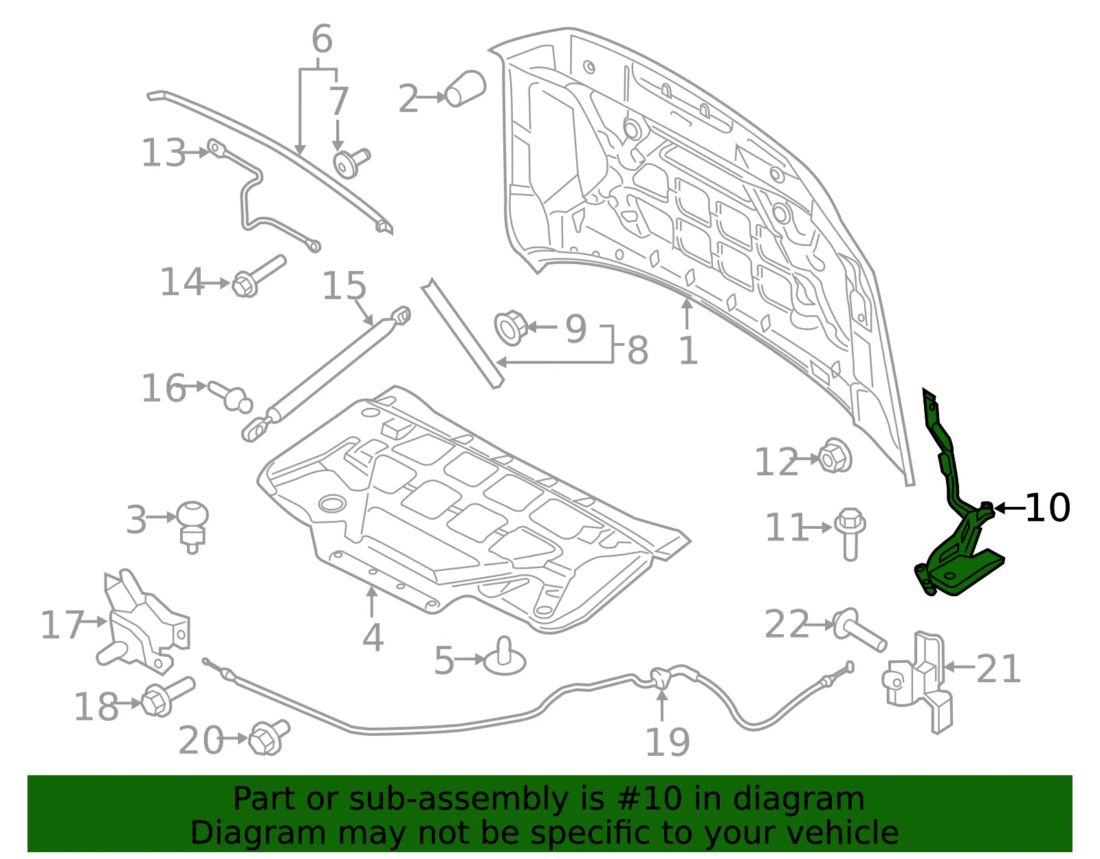 Hood Hinge - Ford (ml3z16796a) - view 4