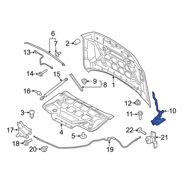 Hood Hinge - Ford (ml3z16796a) - view 6