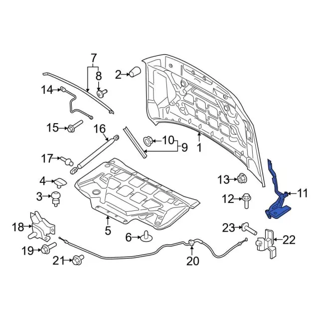 Hood Hinge - Ford (ml3z16797a) - view 6