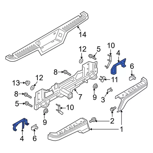 Bumper Face Bar Bracket - Ford (ml3z17787c) - view 6