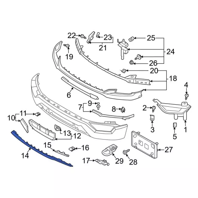 Bumper Trim - Ford (ml3z17c754bb) - view 10