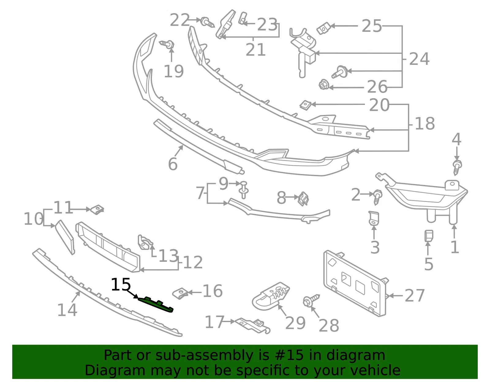 Bumper Trim - Ford (ml3z17c754bb) - view 6