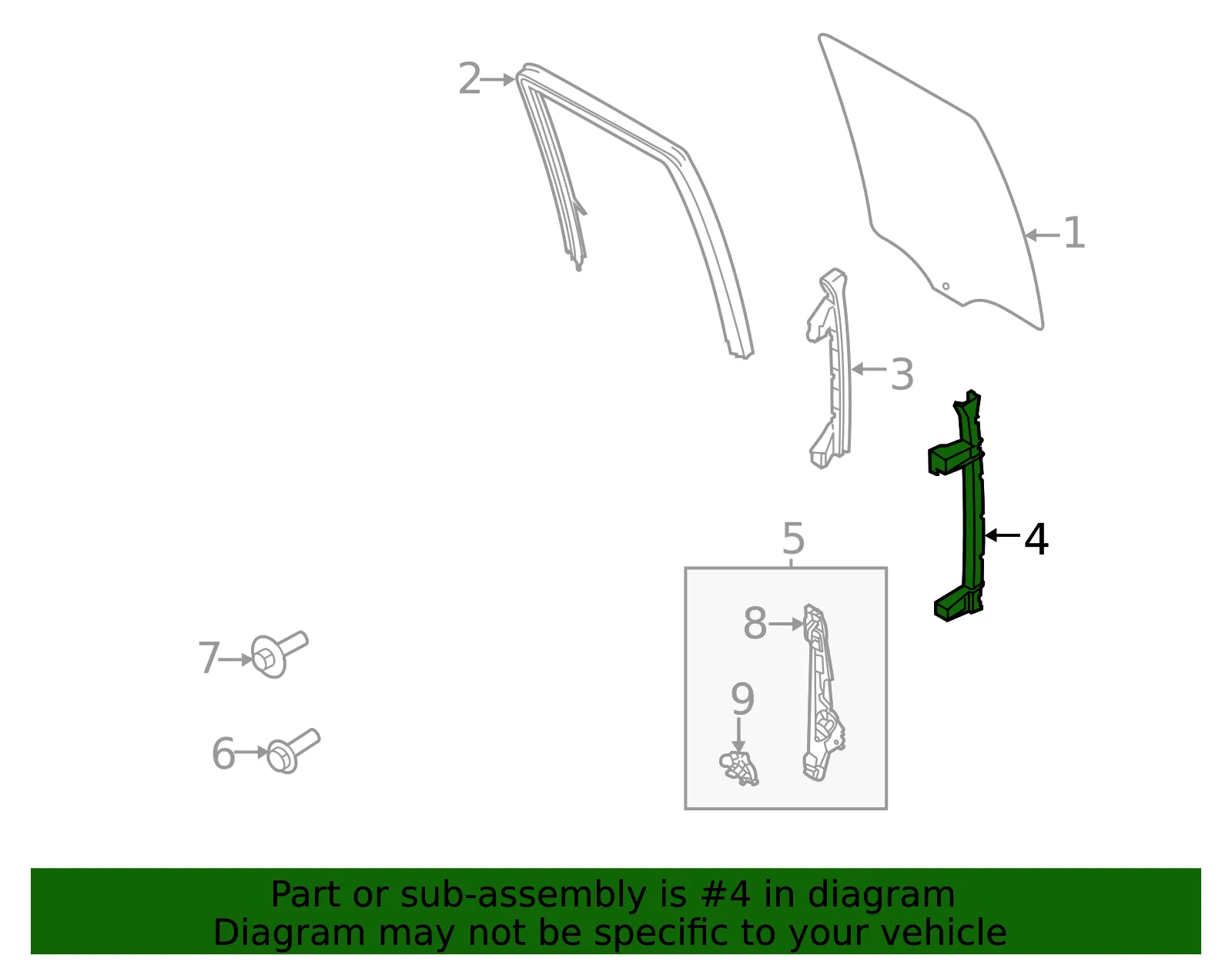 Window Regulator Guide - Ford (ml3z1825797a) - view 2