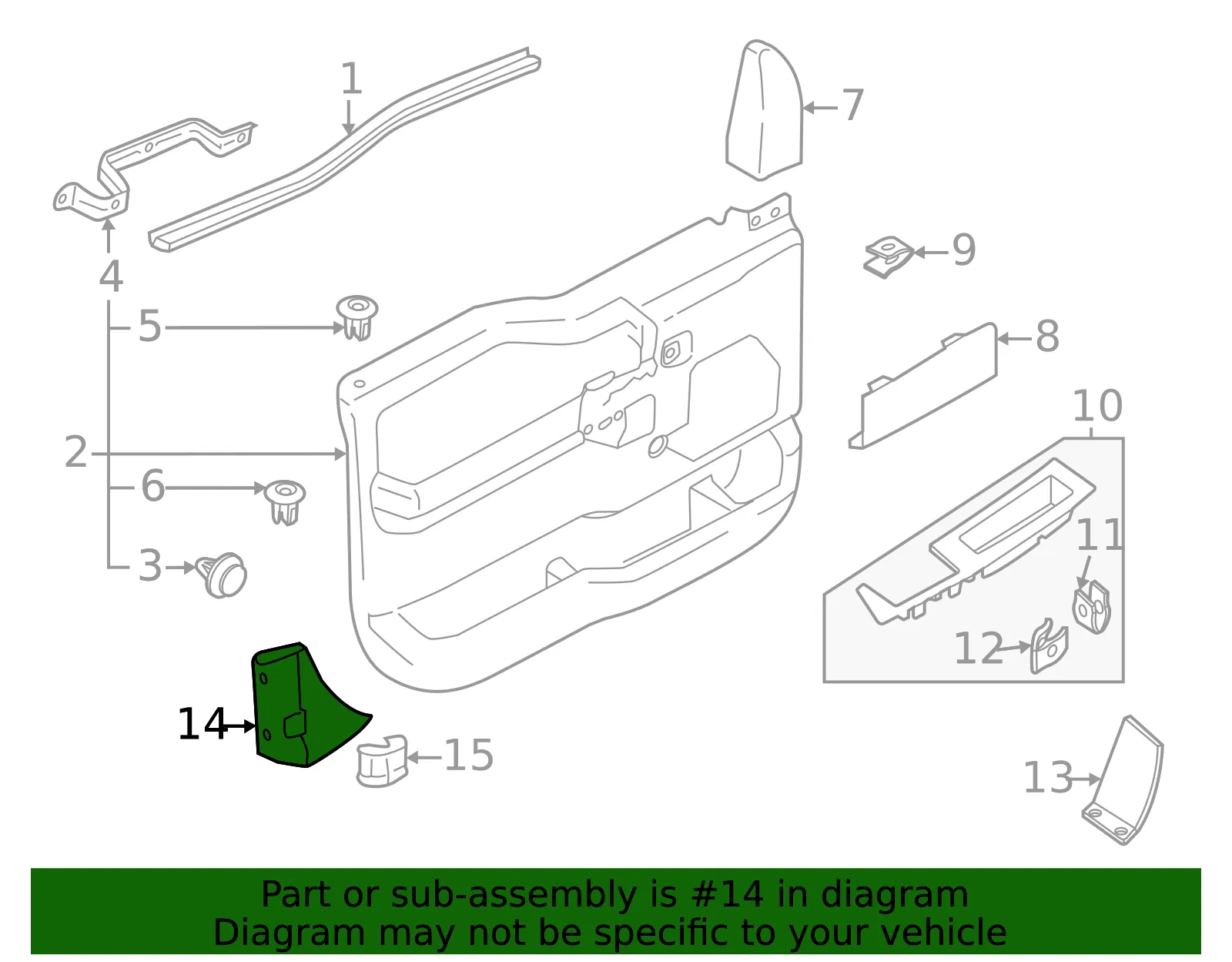 Door Panel Insert - Ford (ml3z28201a06aa) - view 3